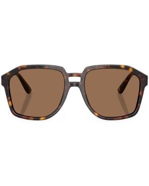Dolce & Gabbana Tortoise-Shell Pilot Sunglasses - Brown