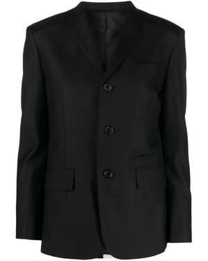 Undercover Bead-Appliqué Wool Blend Blazer - Black