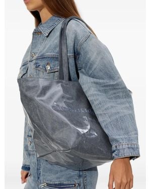 Alexander Wang Lacquered Denim Punch Large Tote - Blue