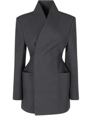 LA PISCINE Sculpted Single-Breasted Blazer - Black