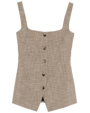 Nanushka Square Neck Tailored Vest - Grey