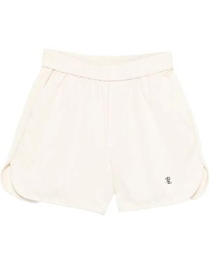ELEH Logo-Embroidered Shorts - White