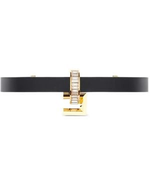 Elisabetta Franchi Jewell-Embelished Logo Choker Necklace - White