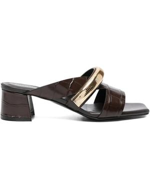 DONNARì Croc-Effect Strap Sandals - White