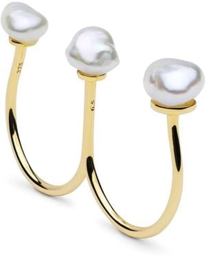 AUTORE MODA Bague En 9Ct Ornée De Perle - Blanc