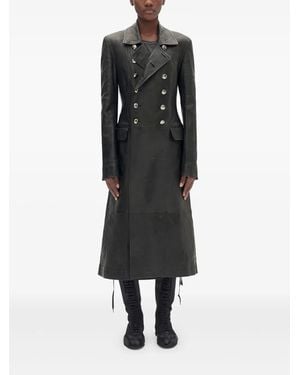 Ann Demeulemeester Adelita Trenchcoat Met Dubbele Rij Knopen - Zwart