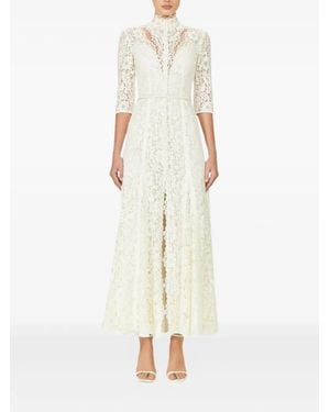 Costarellos Junia Illusion-Neckline Maxi Dress - Natural