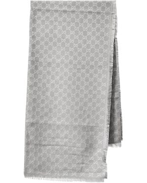 Gucci Schal Mit Monogrammmuster - Grau