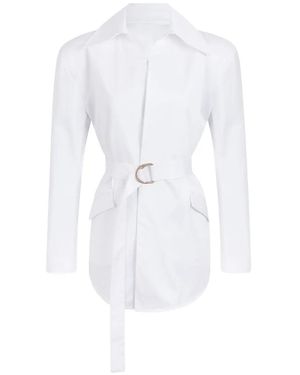 CAYET Julia Belted Blouse - White