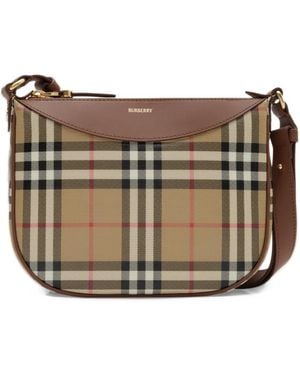 Burberry Check Crossbody Bag - Brown