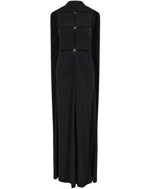 Rabanne Cut-Out Long Cape Dress - Black