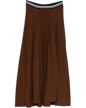 forte_forte Pleated Midi Skirt - Brown
