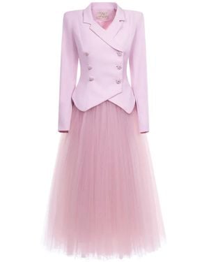 ARAFTU Vestido Con Doble Botonadura - Rosa