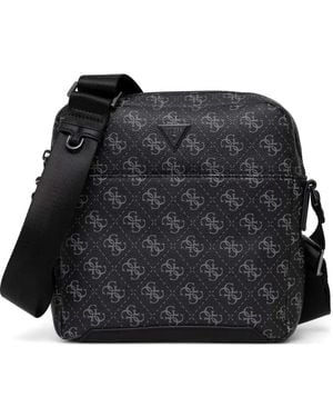 Guess Torino Patterned Messenger Bag - Black