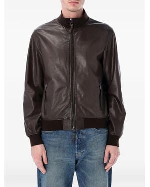 S.W.O.R.D Zip-Fastening Leather Jacket - Black