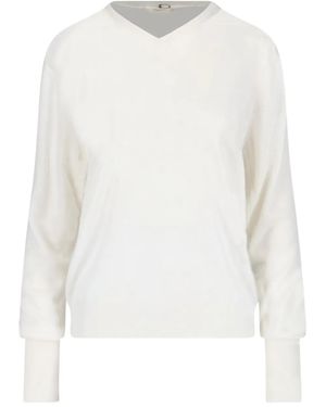 Ma'ry'ya V-Neck Jumper - White