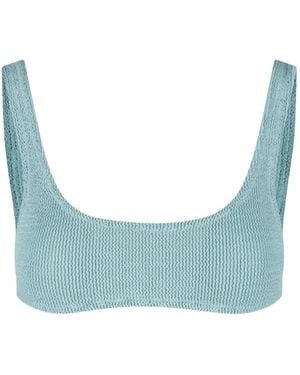 MC2 Saint Barth Crinkle-Effect Bikini Top - Blue