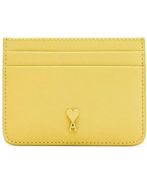 Ami Paris Ami De Coeur Logo-Plaque Card Holder - Yellow