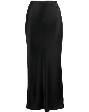 V:PM ATELIER Satin-Finish Flared Midi Skirt - Black