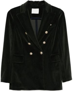 Circolo 1901 Velvet Double-Breasted Jacket - Black