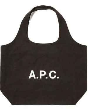 A.P.C. Logo Tote Bag - Black