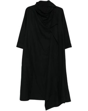 Yohji Yamamoto Draped Midi Dress - Black