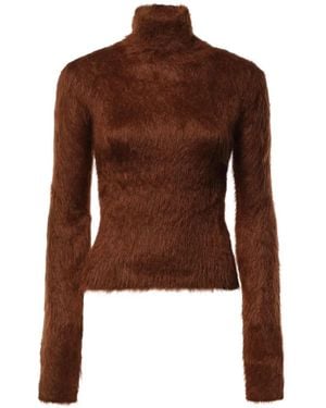 Dondup Brushed-Effect Roll-Neck Jumper - Brown