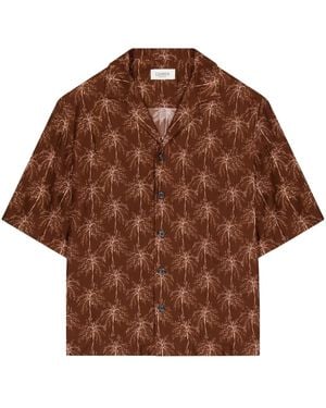 Laneus Palm-Trees Shirt - Brown