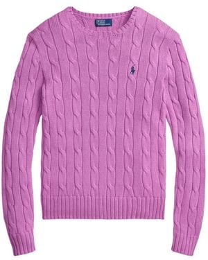 Polo Ralph Lauren Pullover Mit Zopfmuster - Lila