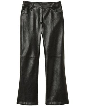 Twinset Faux Leather Flared Trousers - Black