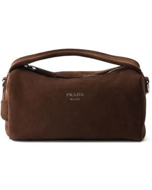 Prada Suede Shoulder Bag - Brown