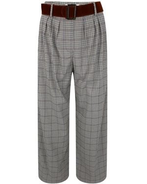 Cara Cara Soho Plaid Wide-Leg Pants - Gray