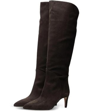 Poche Paris Kniehohe Stiefel mit spitzer Kappe - Schwarz