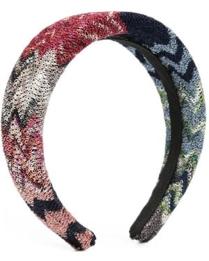 Missoni Wattierter Haarreif Mit Zickzackmuster - Blau
