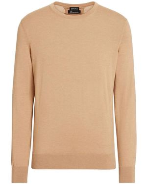 ZEGNA Pure Vicuna Crewneck Sweatshirt - Natural