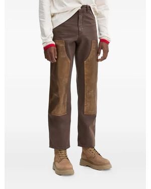 Bluemarble Embellish-Panel Pants - Brown