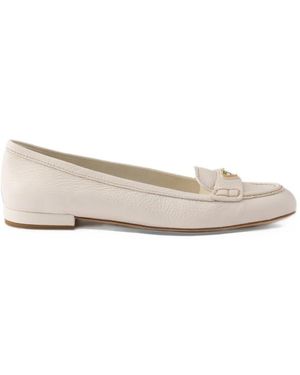 Prada Leather Loafers - Natural