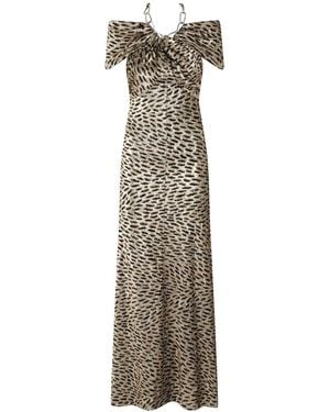Rabanne Leopard-Print Dress - Brown