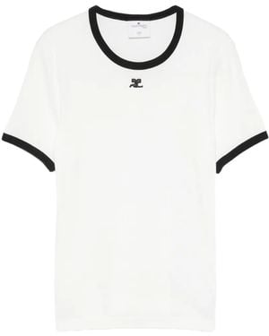 Courreges Logo-Detail T-Shirt - White