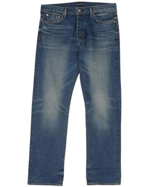 Tom Ford Ausgeblichene Straight-Leg-Jeans - Blau