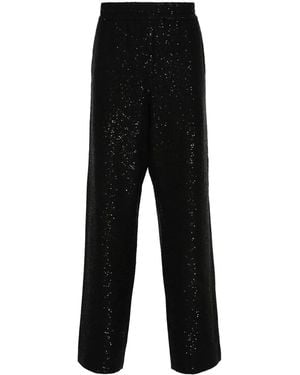 Golden Goose Pantaloni A Gamba Ampia Con Paillettes - Nero