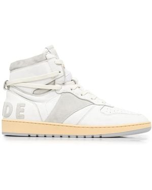 Rhude Panelled Hi-Top Trainers - White