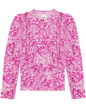 Isabel Marant Zarga Abstract-Print Bluse - Pink