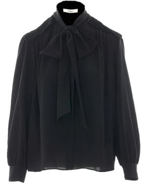 Chloé Scarf-Tie Silk Blouse - Black