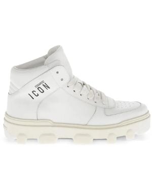 DSquared² Icon High-Top Trainers - White