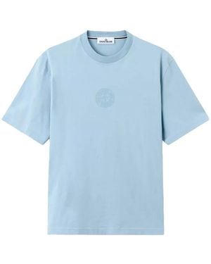 Stone Island T-Shirt Mit Logo-Print - Blau