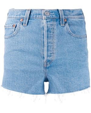 Levi's Frayed Denim Shorts - Blue