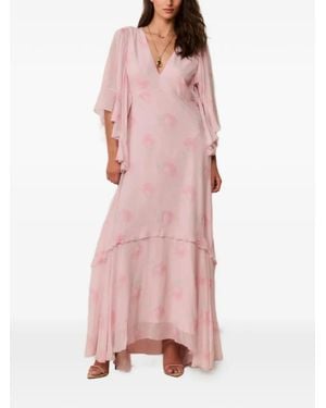 LoveShackFancy Brinley Floral-Print Ruffled Maxi Dress - Pink