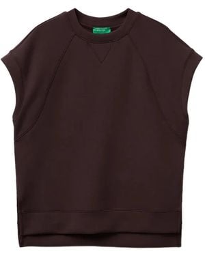 Benetton Sleeveless Crew-Neck T-Shirt - Brown
