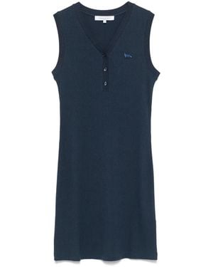 Maison Kitsuné Baby Fox-Patch Mini Dress - Blue